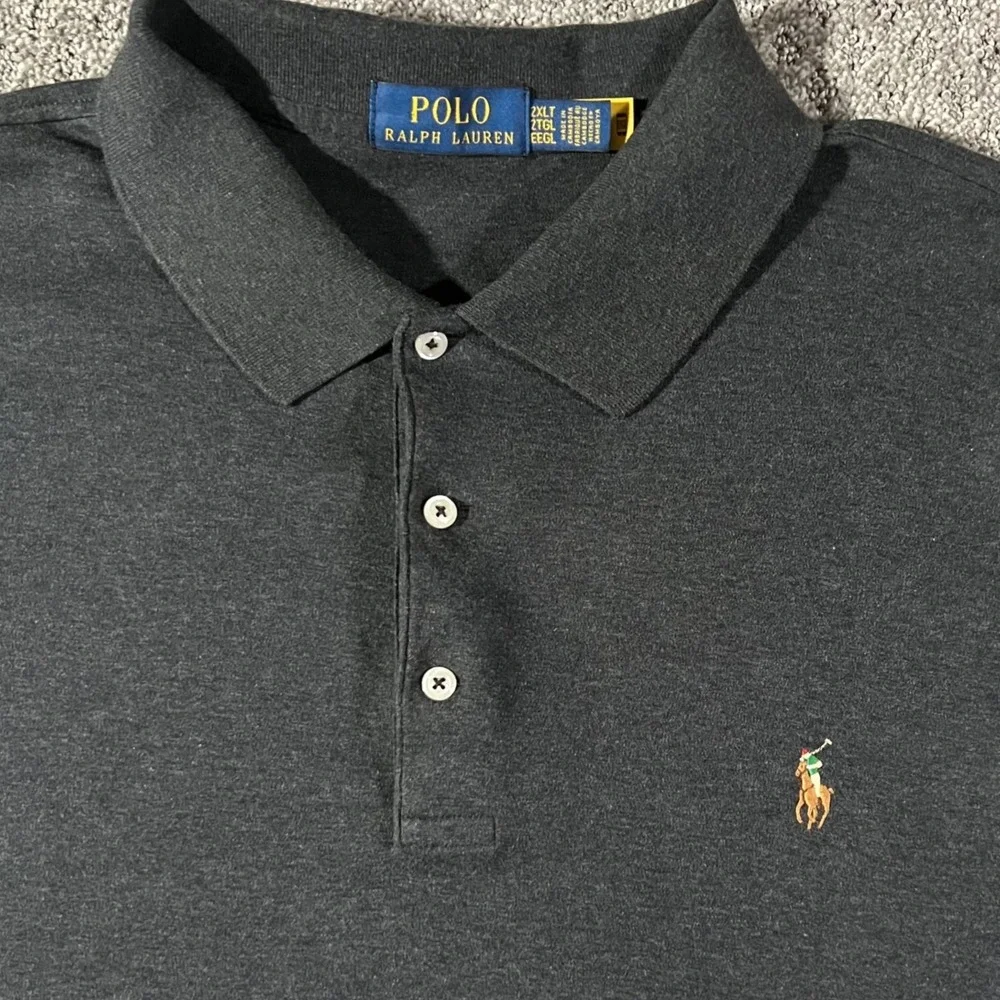 Polo Ralph Lauren Polo‎ Shirt Mens 2XLT Gray Pony Big & Tall Short Sleeve